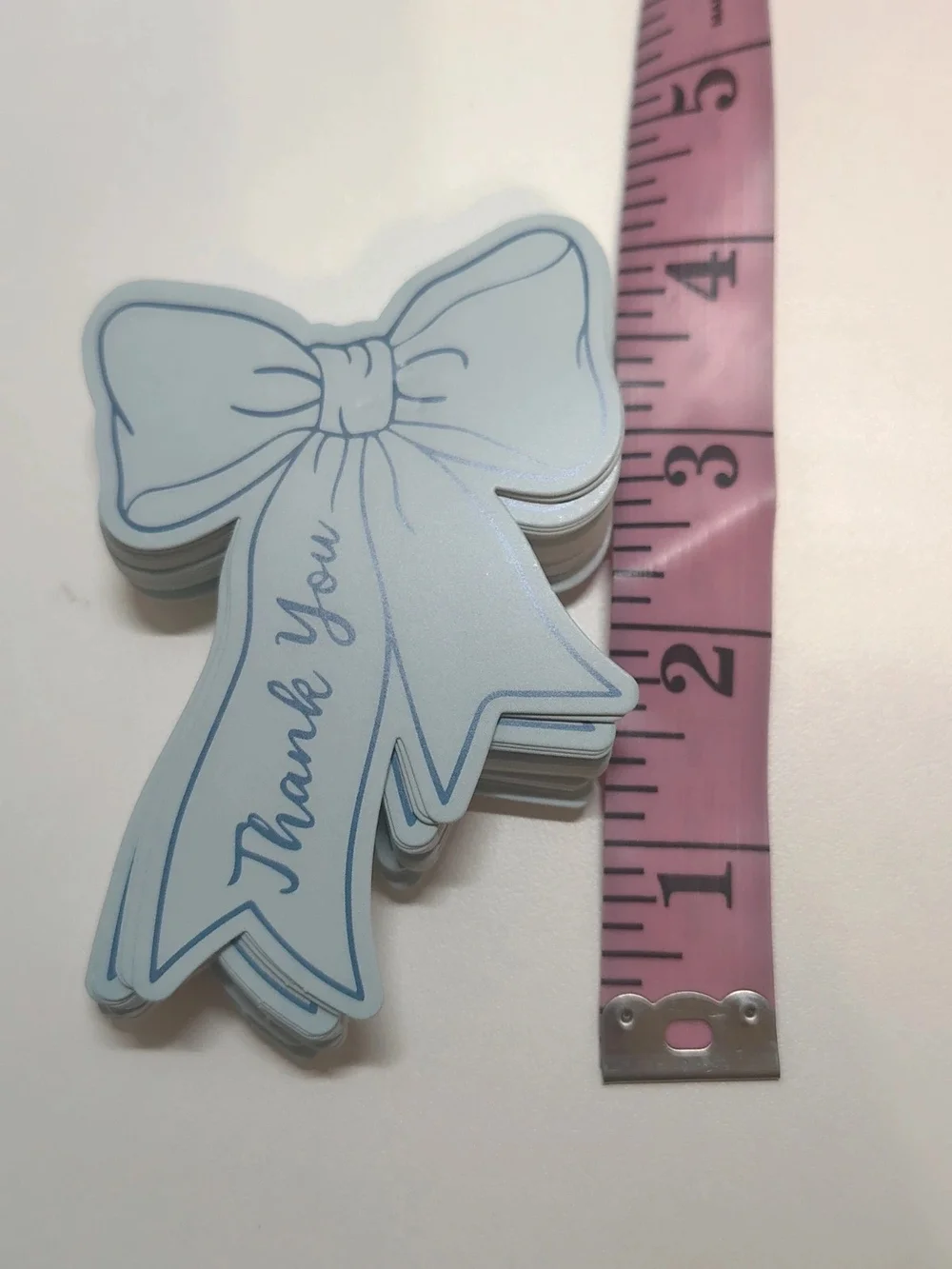 50 Thank You Blue Ribbon Cards and Stickers